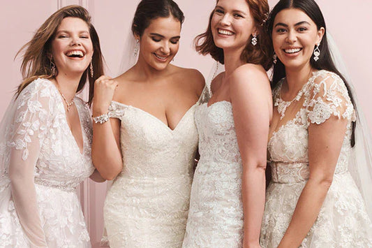 Brides wearing Lace wedding gowns