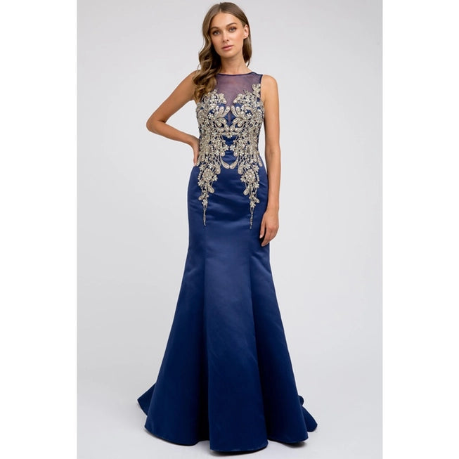 Beaded Bust and Mermaid Prom Gown