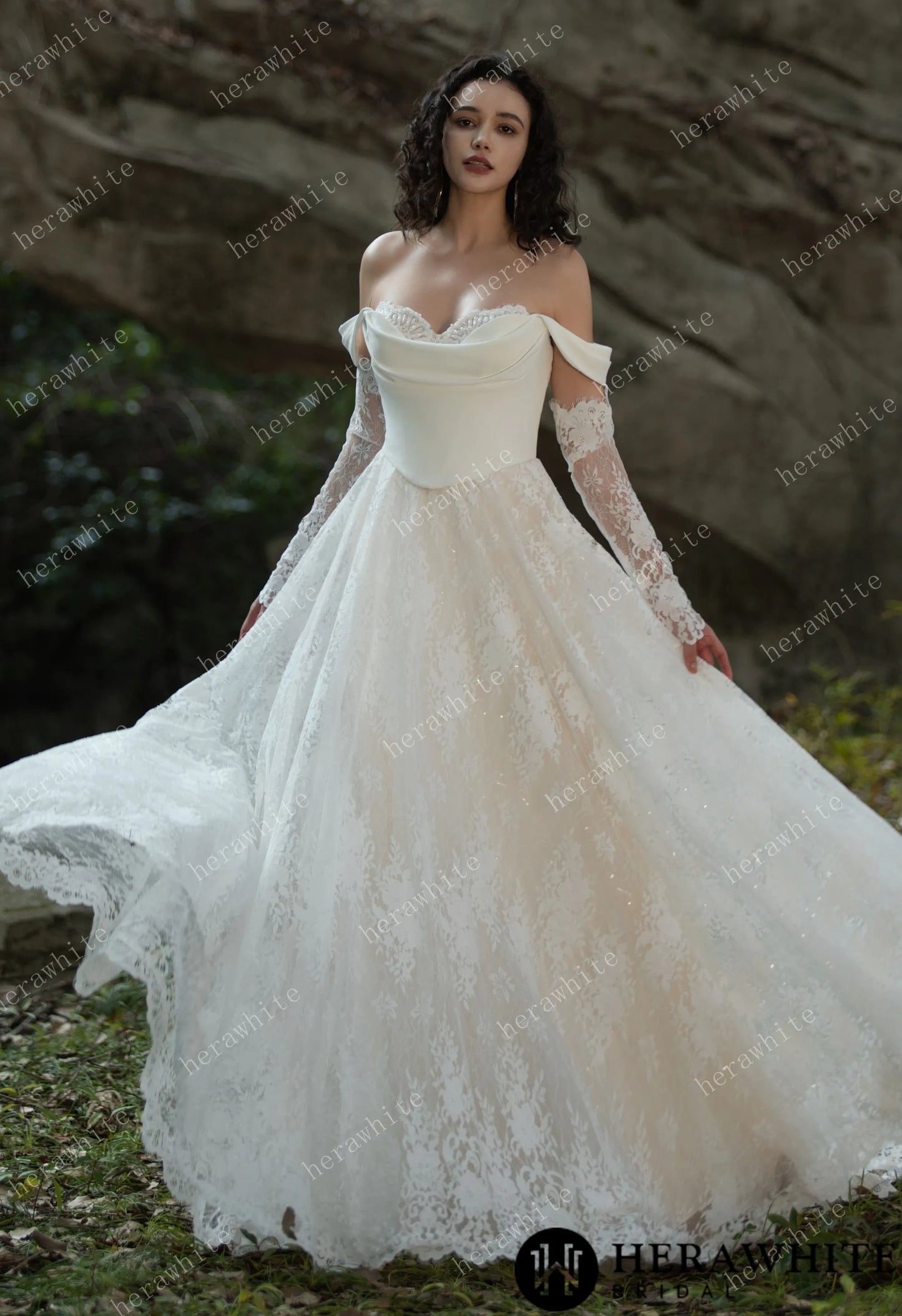 The Shantel Wedding Gown – Chantilly Lace Sweetheart Wedding Dress