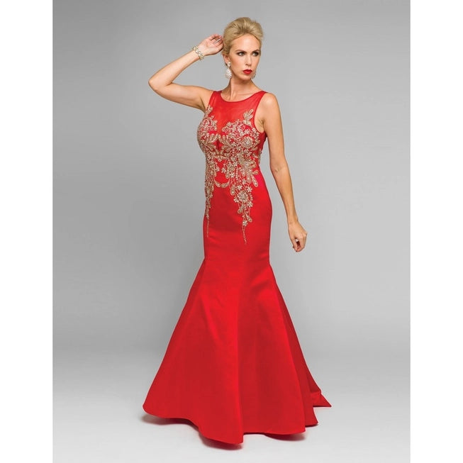 Beaded Bust and Mermaid Prom Gown