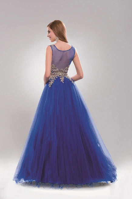 Gold Embellish Tulle Ballgown By Anny Lee