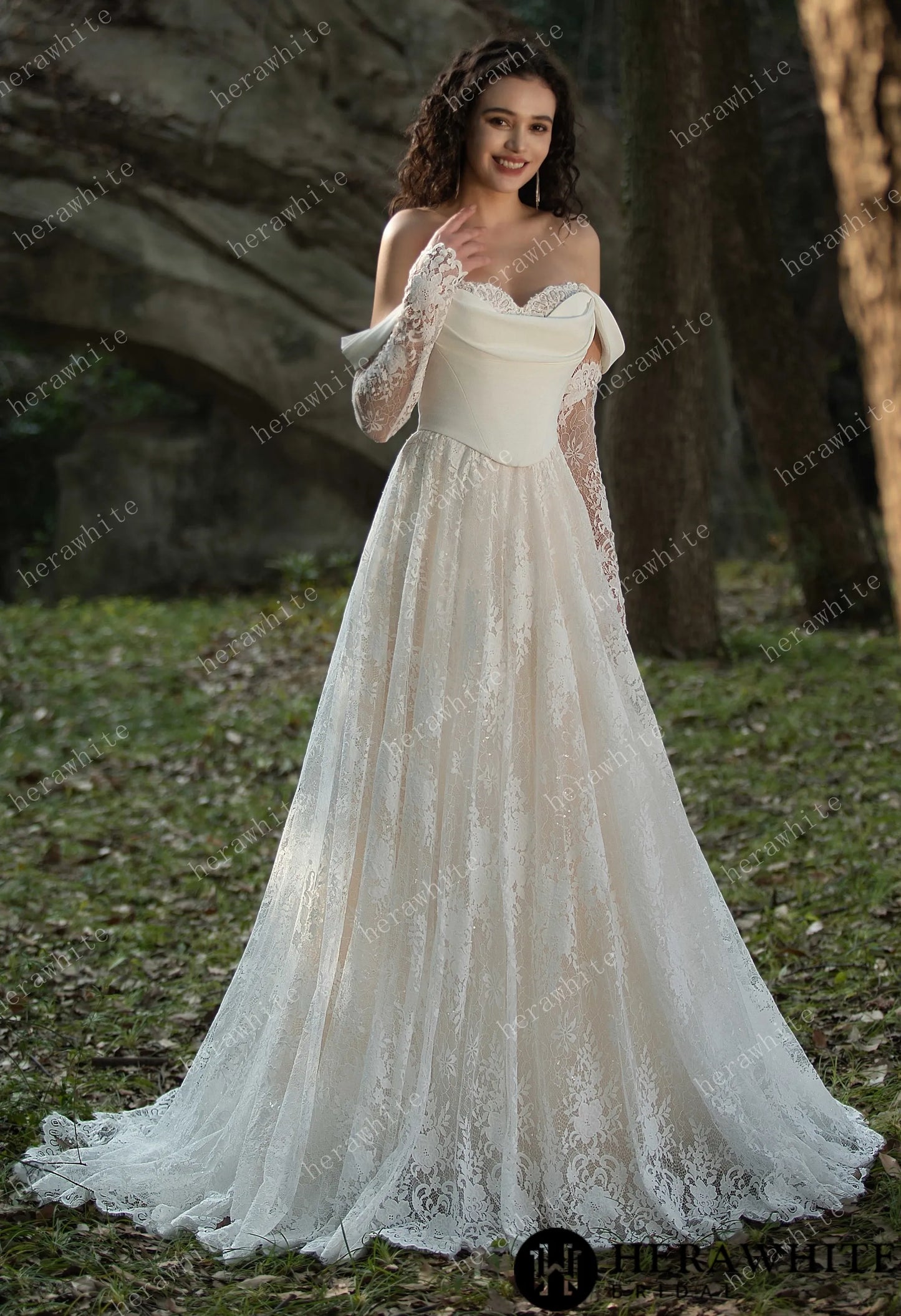 The Shantel Wedding Gown – Chantilly Lace Sweetheart Wedding Dress