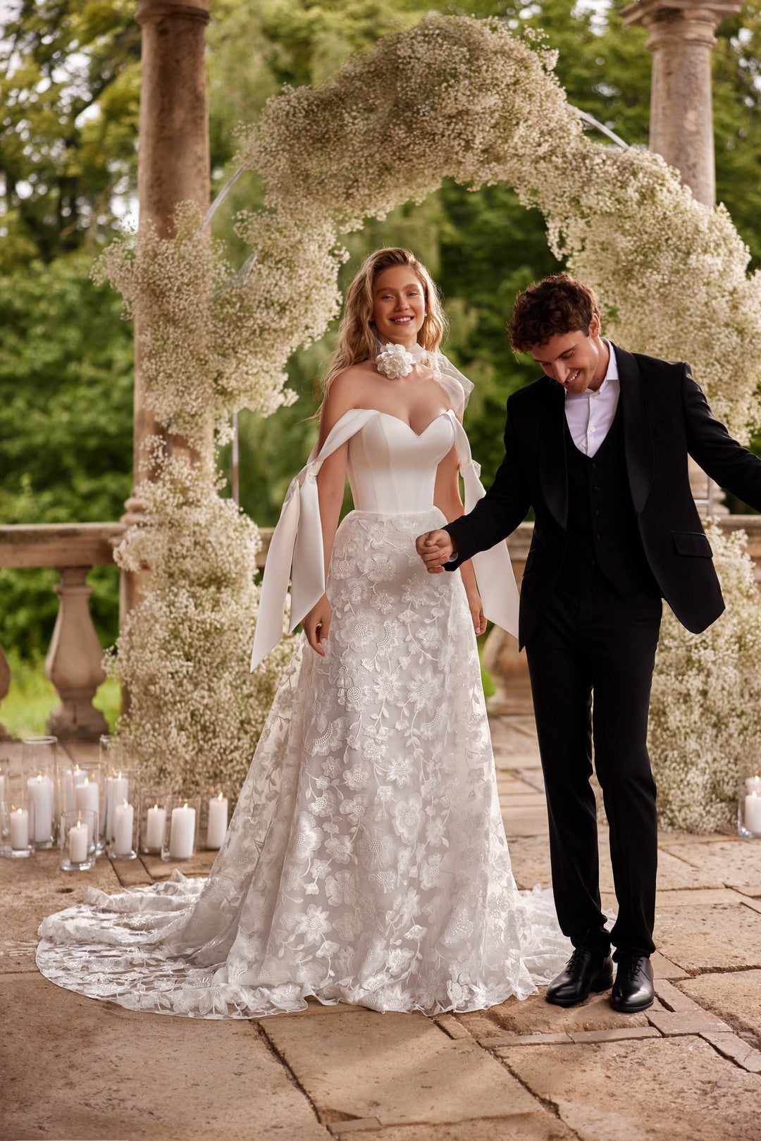 Bride wearing The Aura Bridal Dress by Nataliya Vilchuk