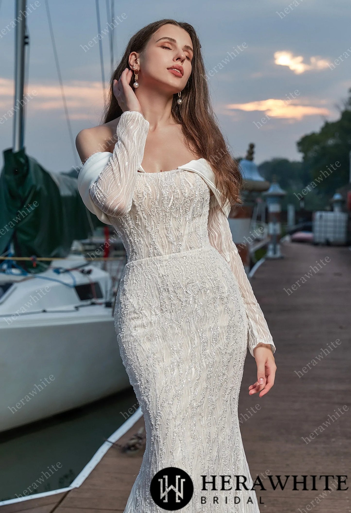 Sensual fit-and-flare wedding dress