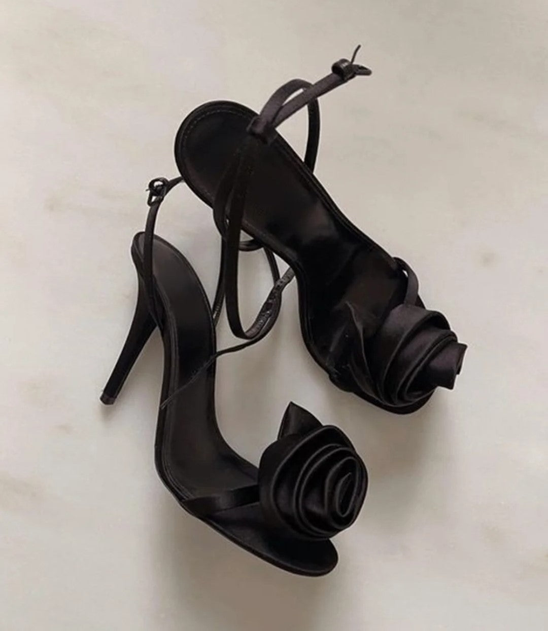 Sexy Satin Rose Stilettos