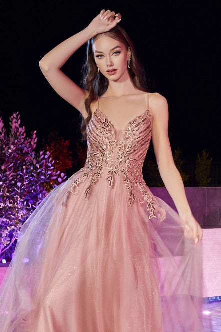 Layered Tulle A-Line Gown By Ladivine