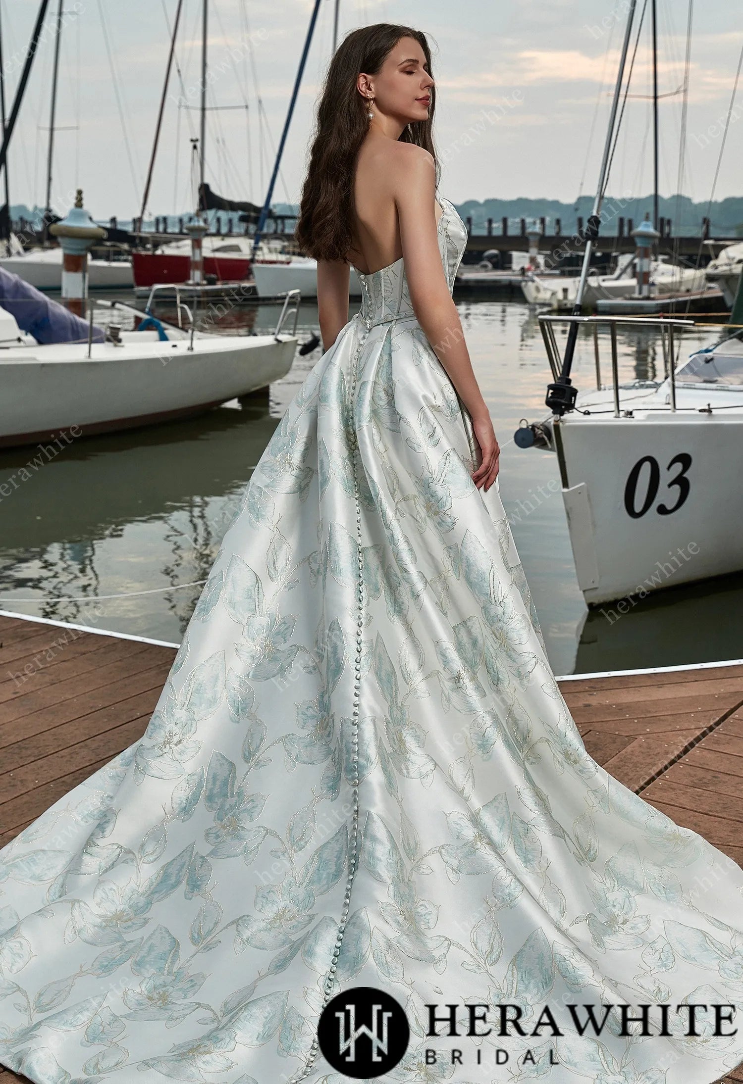 Elegant slit wedding gown for fashion-forward brides