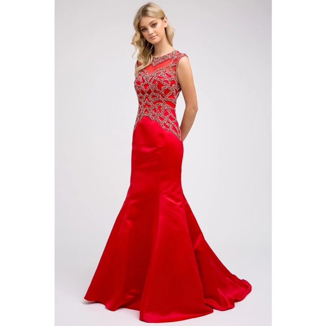 Juliet's Beads On Top Mermaid Prom Gown