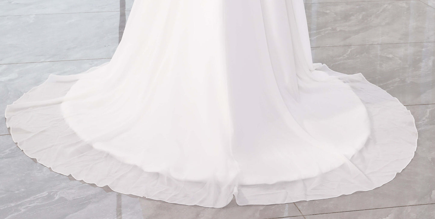 Gorgeous Long Sleeves Chiffon and Lace Gown
