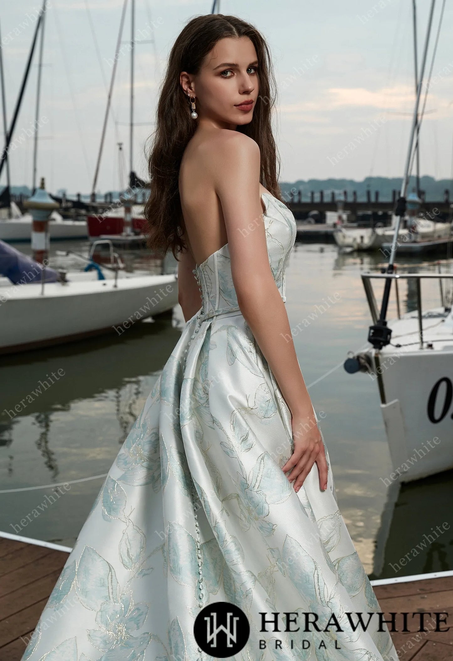 Elegant slit wedding gown for fashion-forward brides