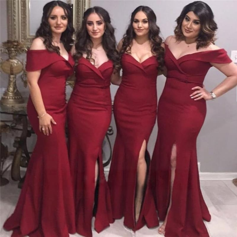 Off-The-Shoulder Silhouette Bridesmaid Dress