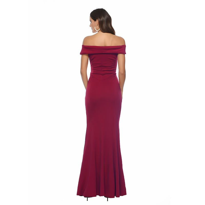 Off-The-Shoulder Silhouette Bridesmaid Dress