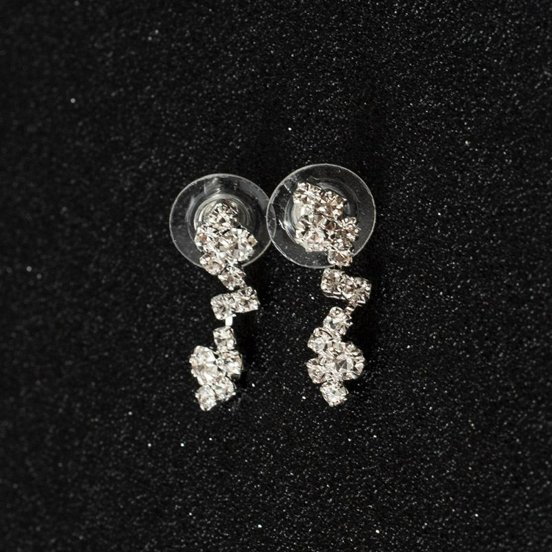Fashion Shiny Rhinestone Silver Alloy Necklace and Earrings Set