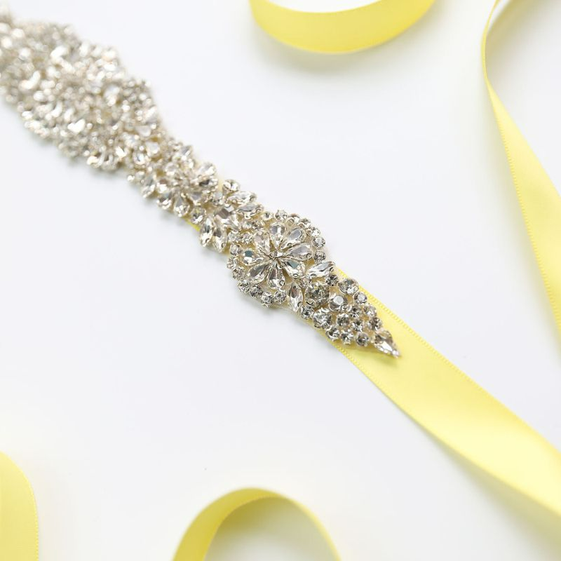 Romantic Rhinestone Ribbon Women's Dress Belt