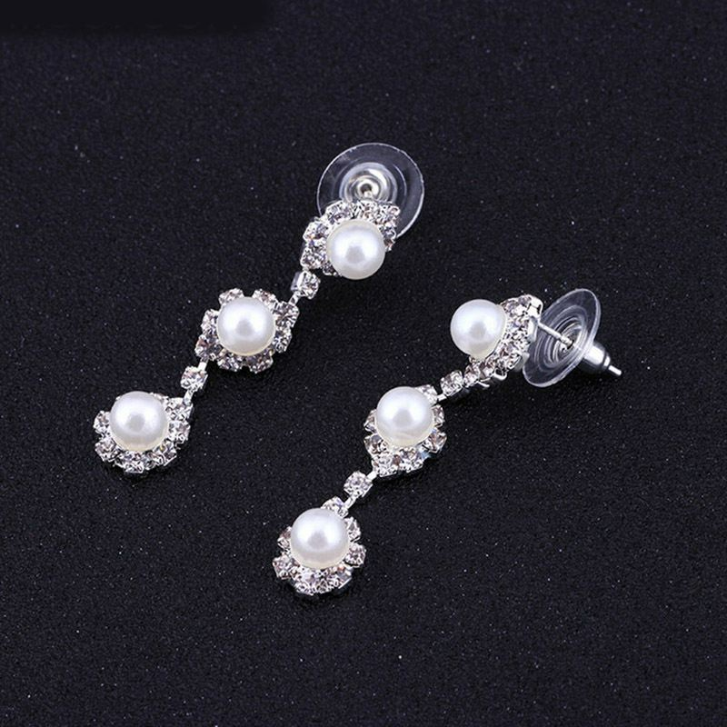 Classic Pearl and Rhinestone 3pcs Wedding Set