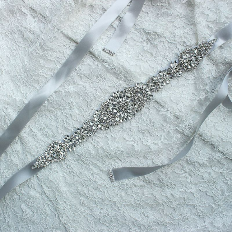 Romantic Rhinestone Ribbon Women's Dress Belt