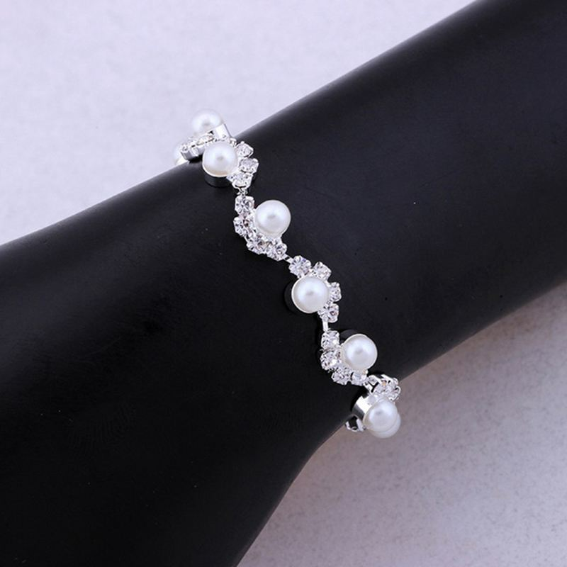 Classic Pearl and Rhinestone 3pcs Wedding Set