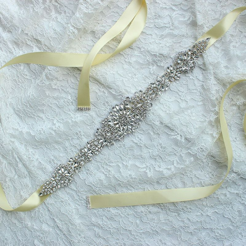 Romantic Rhinestone Ribbon Women's Dress Belt