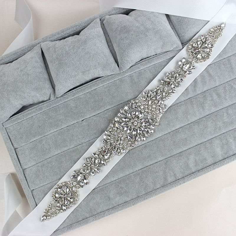 Romantic Rhinestone Ribbon Women's Dress Belt