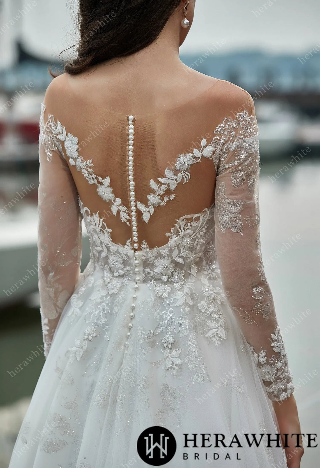 Unforgettable Bridal's "Love" Illusion Back Wedding Gown