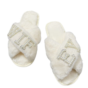 Plush Bridal Slippers