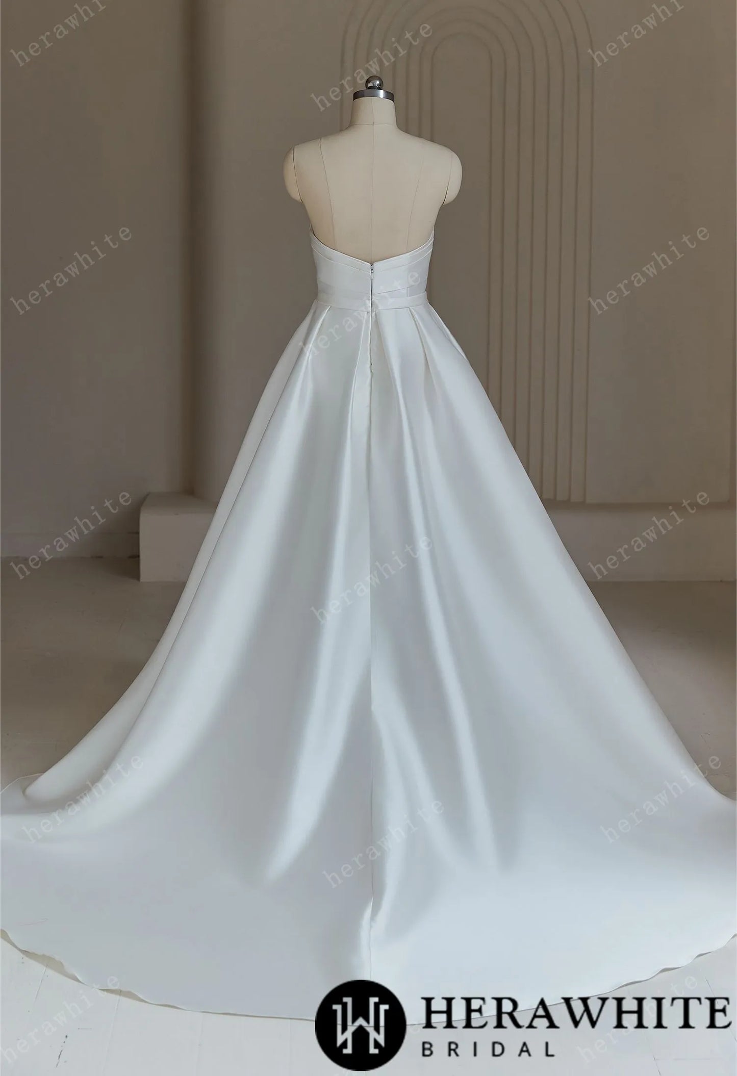 Unique A Line Mikado Sweetheart Wedding Dress with Ruching