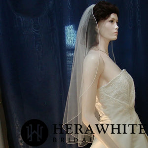 Herawhite Delicate Pipping Edge Wedding Veil