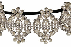 Rhinestone and Pearl Antique Choker