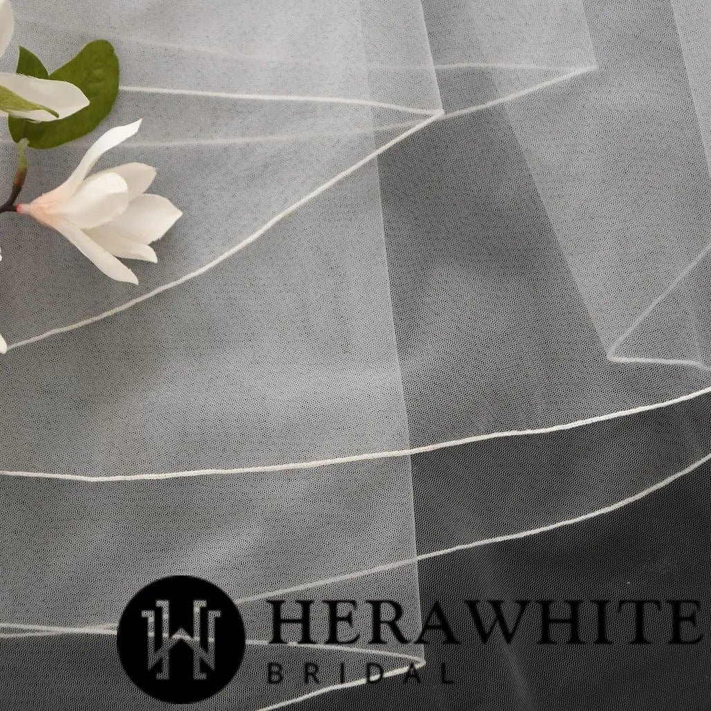 Herawhite Delicate Pipping Edge Wedding Veil