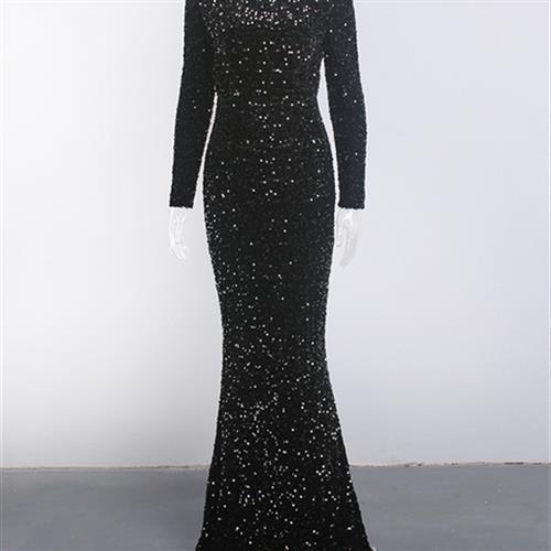 Women Royal Stretch Sequin Evening Gown