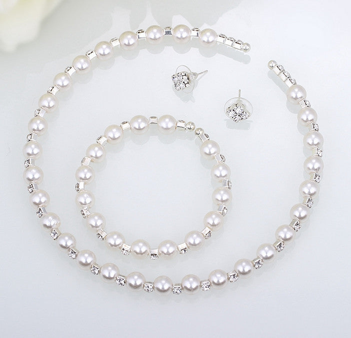 Bridal Diamonds and Pearls 3 Set Suite