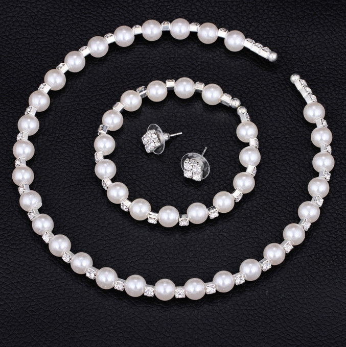 Bridal Diamonds and Pearls 3 Set Suite