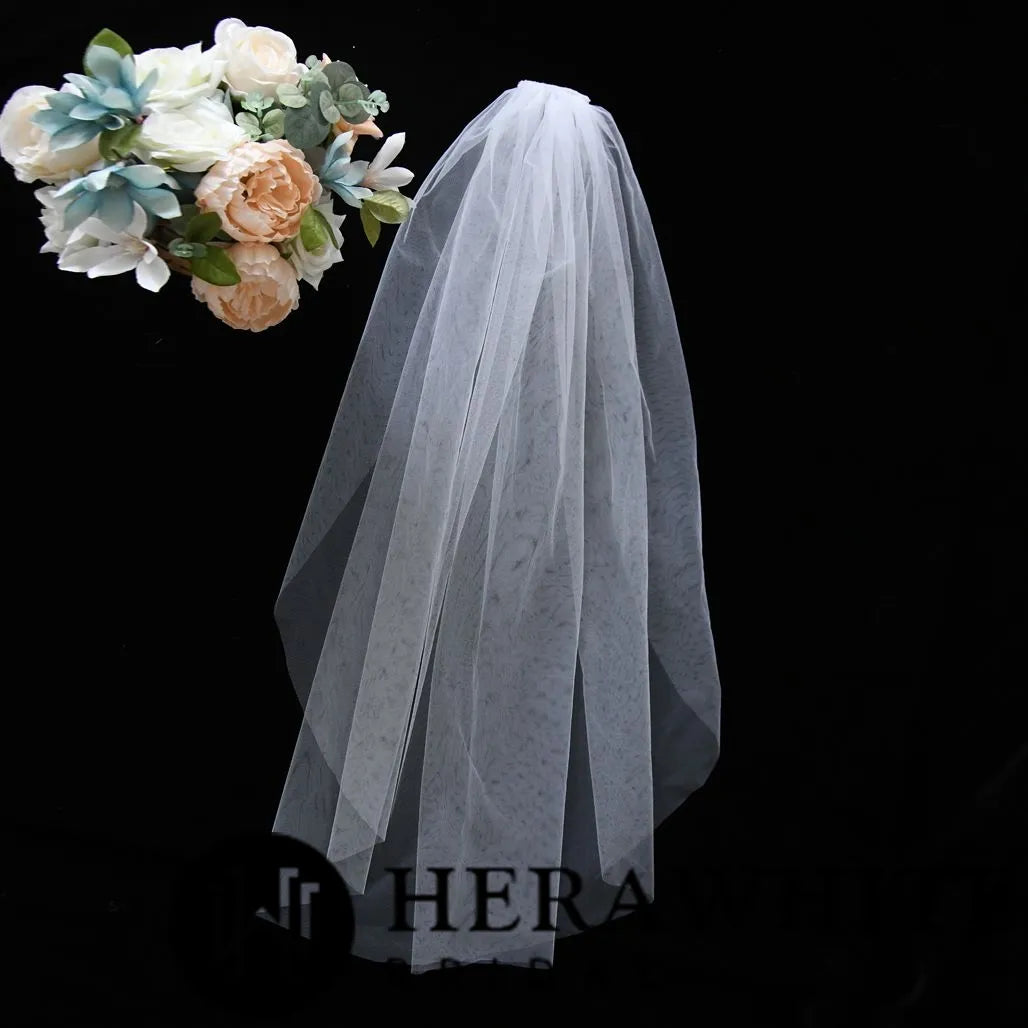 Herawhite Raw Edge Ivory Bridal Veil