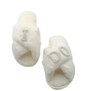 Plush Bridal Slippers