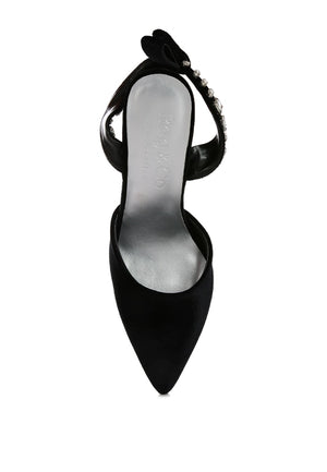 Wallis Burgundy Velvet Diamante Stud Tie Up Sandals