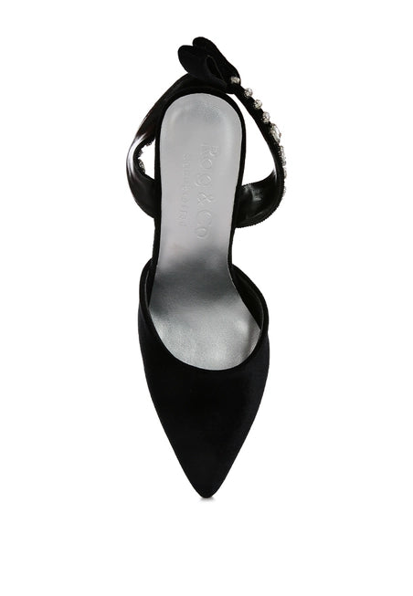 Wallis Burgundy Velvet Diamante Stud Tie Up Sandals