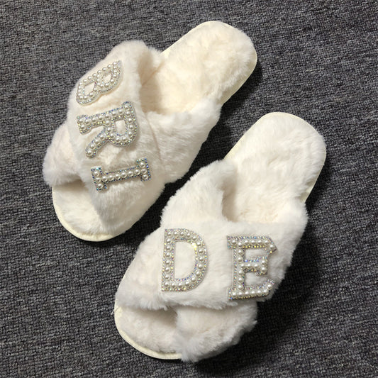 Plush Bridal Slippers