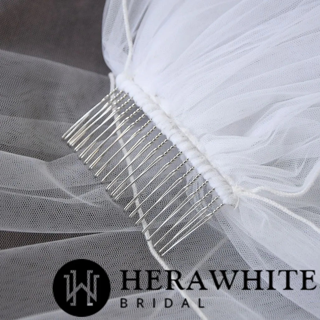 Herawhite Delicate Pipping Edge Wedding Veil