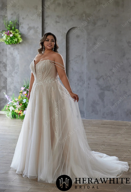 Bride wearing The Dream Wedding Gown – Strapless Sweetheart A-Line Bridal Dress