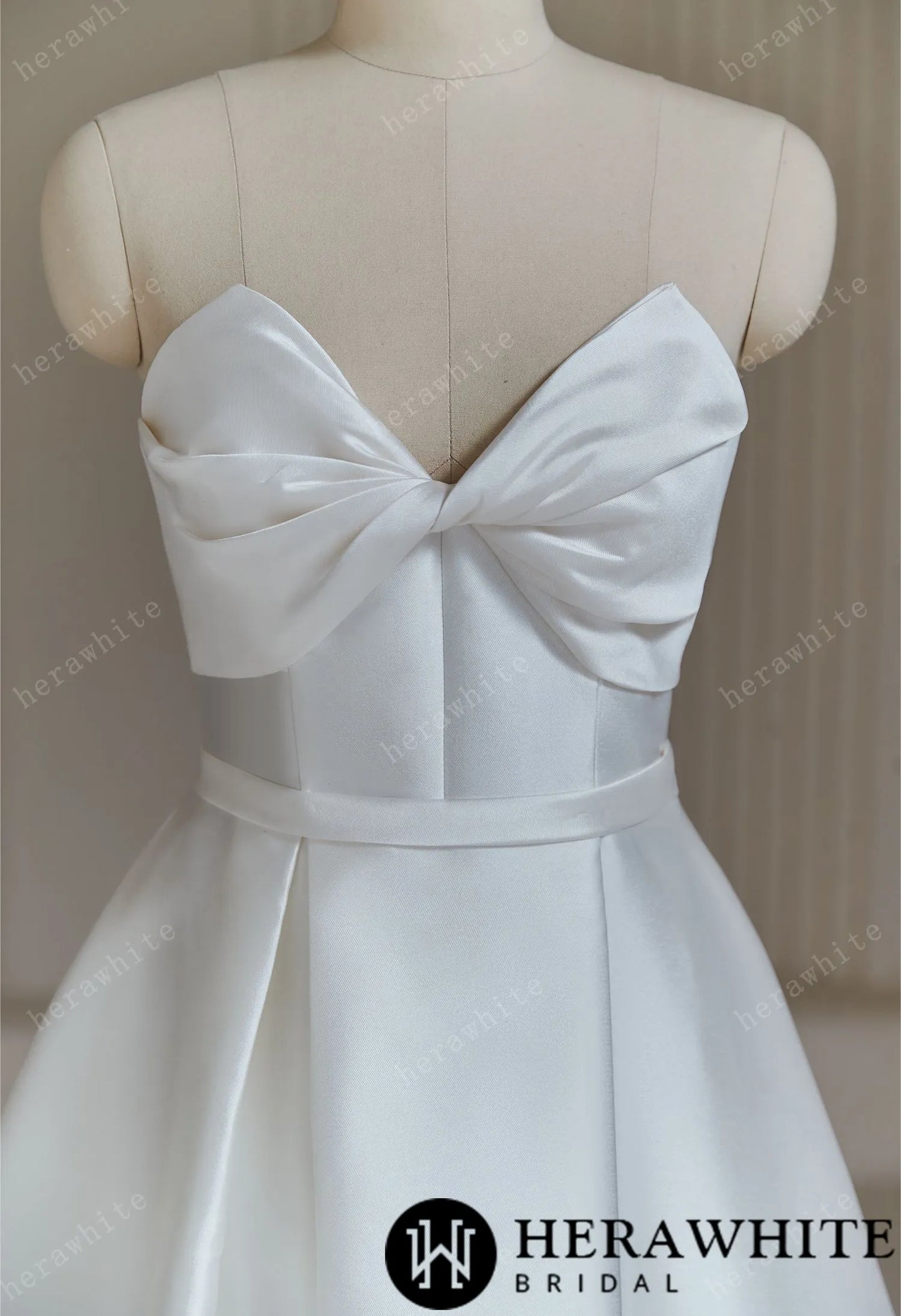 Unique A Line Mikado Sweetheart Wedding Dress with Ruching