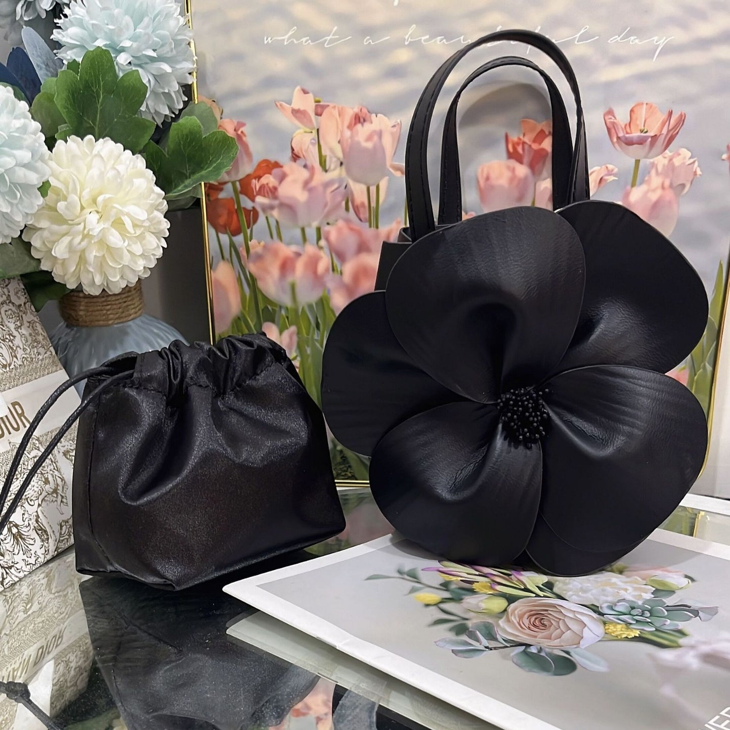 French Style Petal Flower Purse