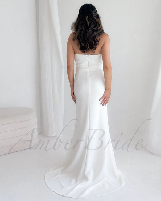 Sweetheart Mermaid Crepe Wedding Dress By AmeberBride