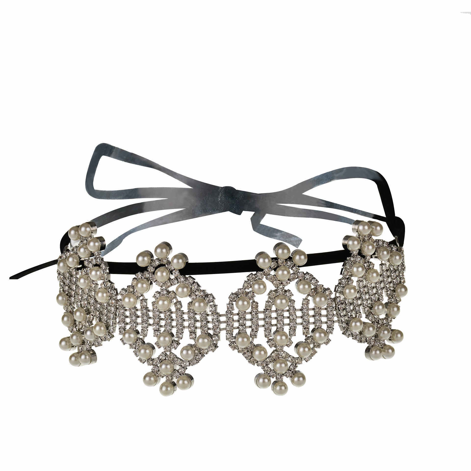 Rhinestone and Pearl Antique Choker