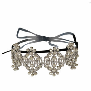 Rhinestone and Pearl Antique Choker