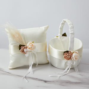 Western-style Wedding Flower Basket Ring Pillow