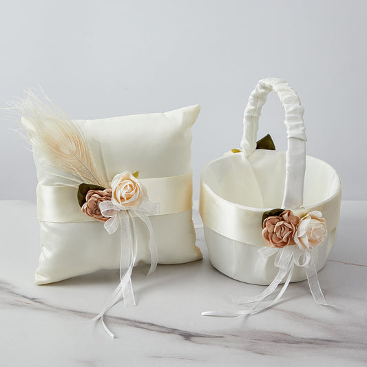 Western-style Wedding Flower Basket Ring Pillow