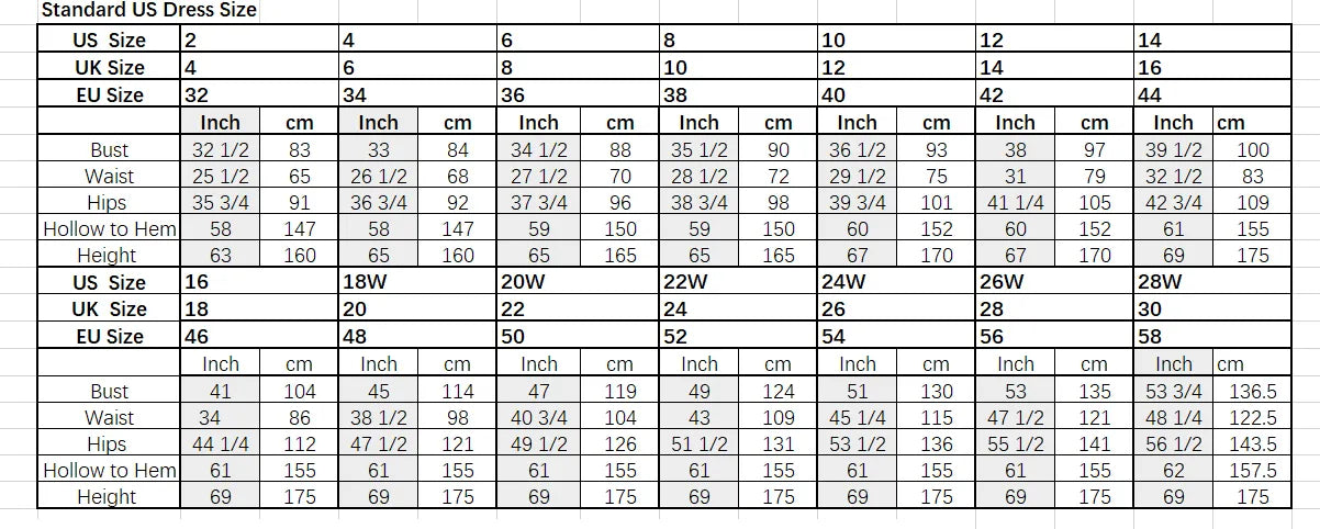 Size chart