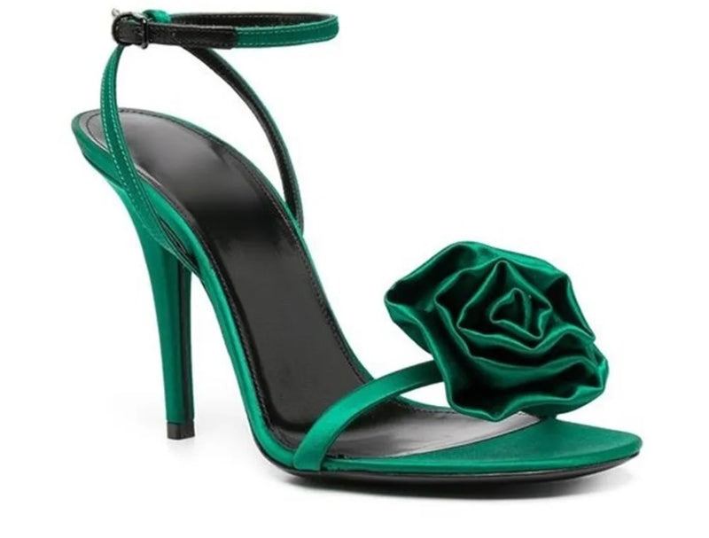 Sexy Satin Rose Stilettos