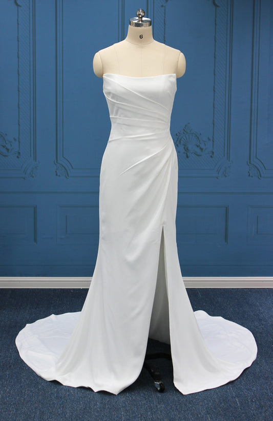 Clearance Sale: Elegant Fit & Flare Crepe Mermaid Gown