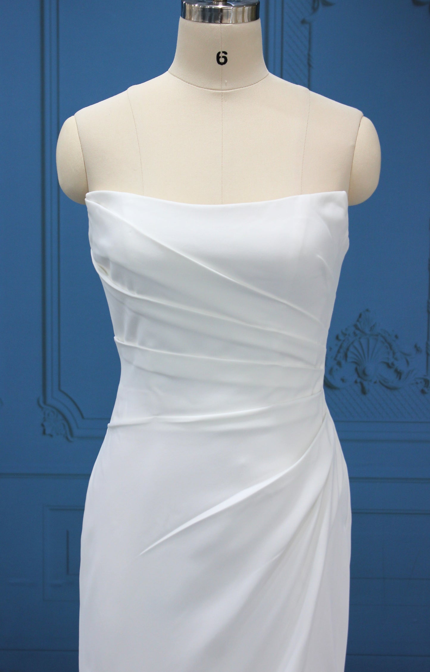Clearance Sale: Elegant Fit & Flare Crepe Mermaid Gown